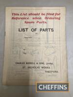 Charles Burrell, List of Parts, a reference catalogue, fully illustrated