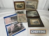 Qty early motoring framed and glazed photographs etc.