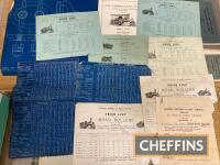 Charles Burrell, various blue prints and price lists, conditions vary