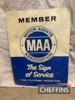 Motor Agents Association, a printed aluminium sign, 24 x 18ins