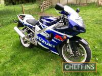 2004 749cc Suzuki GSXR750K3 MOTORCYCLE
<br/>Reg. No. AY04 BFL
<br/>Frame No. JS1BD111100103548
<br/>Engine No. R737-145530
<br/>A one-owner machine, that is well-presented and appears to be totally original, apart from the rear hugger mudguard. Used as a 