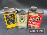 Petroyle, Lister Sepoyle, two 1pint oil cans, together with Verity oil can (3)