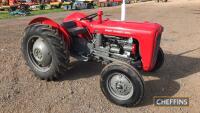 MASSEY FERGUSON 35X 3cylinder diesel TRACTOR
<br/>Reg. No. ENP 57B
<br/>Serial No. SNMY329209
<br/>Fitted with rear Goodyear tyres and the vendor reports hydraulics, clutch, brakes, engine and gearbox all work as they should. The vendor reports this is an