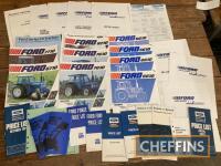 Qty Ford Series 10 sales brochures including 5610, 6610, 7610 and price lists