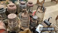 Hurricane up and down draft lamps, to include Chalwyn Verstar and Kenyons Kenlite road lamp