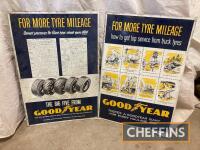 Goodyear For More Tyre Mileage, a pair of printed aluminium signs, 30 x 20ins each