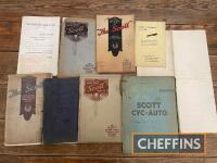 The Scott Motorcycle Co. Ltd, Saltaire, Yorkshire, qty instruction manuals, parts lists etc.