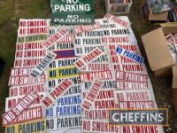 60no. No Parking/No Smoking plastic signs (NOS)