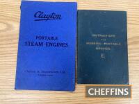 Clayton & Shuttleworth 1922 Portable Engine catalogue, together with working instructions