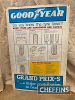 Goodyear Grand Prix-S, a printed tin sign, 32 x 21ins