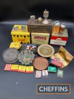 Oil and fuel company logo'd lighters, ashtrays, match books and tins etc.