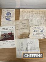 Qty vintage farming machinery brochures etc, various conditions