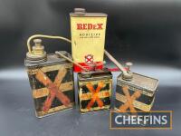 Redex; 3 early lubricating cans, together with a later 1pint can (4)