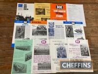 Selection of Doe 130, 150 sales brochures, together with implements and ploughs