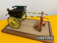 Scratch-built Governess cart, mixed media in display case, case dimensions 10 x 6ins