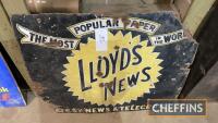 The Most Popular Paper in the World LLOYDS NEWS enamel sign