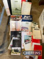 Qty various agricultural machinery and equipment manuals, leaflets etc, together with Agrihazards board game