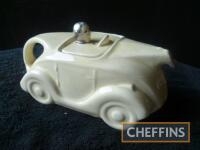 Motoring teapot by Sadler, cream glaze finish