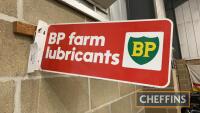 BP Farm Lubricants double sided printed sign, flanged, 52cm x 21.5cm