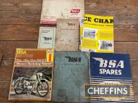 BSA Bantam, qty motorcycle instruction manuals, service sheets etc. (7)