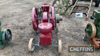 Associated Manufacturers 3hp `3 Mule Team Chore Boy` No. 501489 horizontal open crank and trolley mounted, complete with correct fuel tank and magneto and bearing suppliers plate for F Rondell of North Walsham