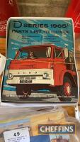 Large Ford D Series lorries 1956, comprehensive parts list with illustrations