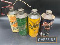 Selection of 1quart oil cans; Snowdrift, Falcon, Gamages, Maxima (4)