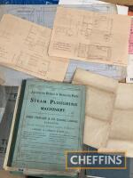Fowler catalogue of parts for steam Ploughing Machinery, together with a qty drawings/blue prints for living wagon