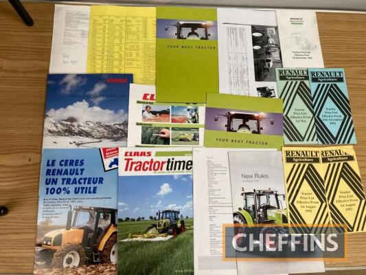 Claas, Renault, Fiat tractor brochures etc