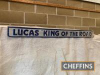 Lucas `King of the Road`, a pressed aluminium shelf edge sign