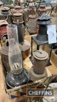 Selection of lamps and heaters, to include shepherd's hut lamp, lamping lamp and others