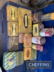 Motor spares tins and related items, a selection