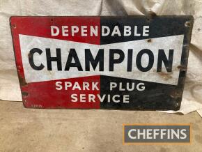 Dependable Champion, an enamel sign, 23 x 13ins