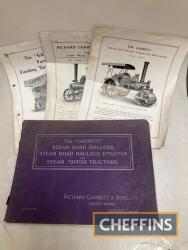 Garrett, Catalogue No.251B of Steam Road Rollers, Haulage Engines and Motor Tractors 75pp, illustrated, together with 3 other (torn) single-fold brochures