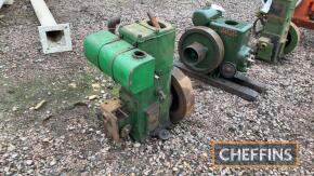 Lister 26DH 1 1/2hp vertical petrol stationary engine No. 159610, unrestored 
<br/>starting handle in office