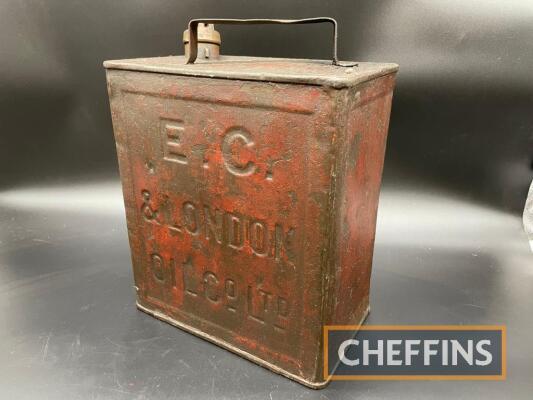 E. C. & London Oil Co. Ltd, a 2gallon fuel can, unrestored