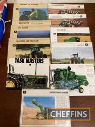 John Deere tractor and combine brochures, a qty