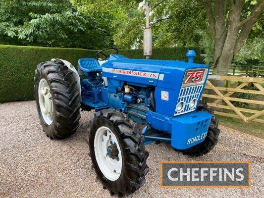 1969 ROADLESS Ploughmaster 75 4cylinder diesel TRACTOR
<br/>Reg. No. LWR 345J
<br/>Serial No. 5406
<br/>Fitted with a full set of Ford rear wheel weights and Roadless front weight block. An older restoration and in the present ownership for the last 15 ye