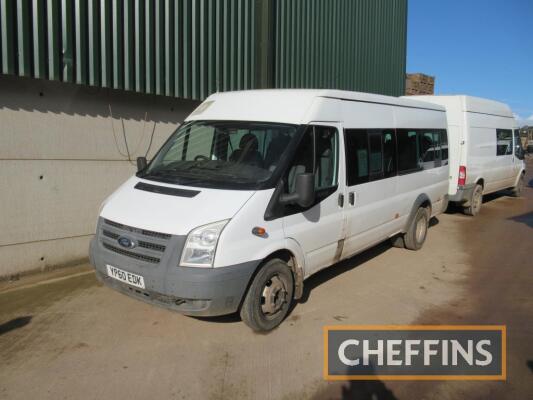 2010 Ford Transit 16-seat minibus Reg. No. YP60 EDK Serial No. WF0DXXTTFDAB16069 Miles: 116,964 MOT expires: 19/12/2021 FDR: 08/12/2010