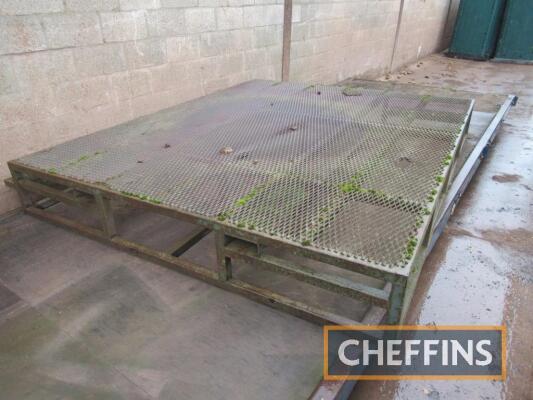 Steel mesh platform, approximately 28ft x 24ft