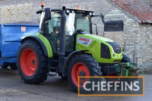 2014 CLAAS Arion 420 4wd TRACTOR Fitted with PUH, CIS On Board and 12no. John Deere front weights on 420/85R38 Continental rear and 340/85R28 Continental front wheels and tyres. On farm from new Reg. No. AY14 ETR Serial No. A211021 Hours: 1,858 FDR: 21/07