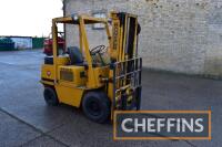 BONSER D2500K diesel FIXED MAST FORKLIFT Fitted with pallet tines on 7.00-12 front and 6.00-9 rear wheels and tyres Serial No. 042-02063LC Hours: 1,552 (showing)