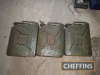 3no. WD 20ltr Jerry cans (1945 and 1050)