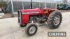 Massey Ferguson Tractor c/w 4.236 4cyl. engine, 4 bolt lift pump, 8 speed Ser. No. 29068D5 C/C: 87019310