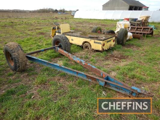 Single axle trailer chassis on 12.5/80-15.3 wheels and tyres