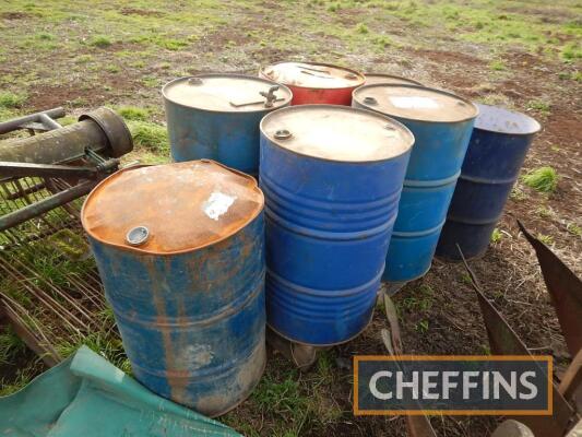 6no. 200ltr metal barrels