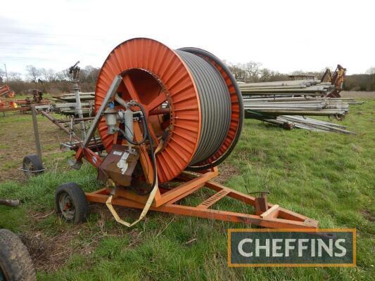 Javelin Irrifrance single axle irrigation reel, together with rain gun Serial No. 8.063