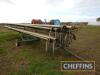 Qty 2ins and 3ins aluminium irrigation pipes, c.9m (including Wright Rain), together with sprinklers on single axle pipe transport trailer