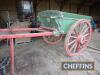 Maldon Iron Works Co. Builders Ltd single axle wooden cart. On from new (with tractor drawbar, not fitted)