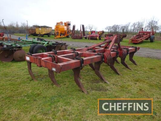 Massey Ferguson 25 mounted 16-leg chisel plough, depth wheels available but not fitted, 15ft